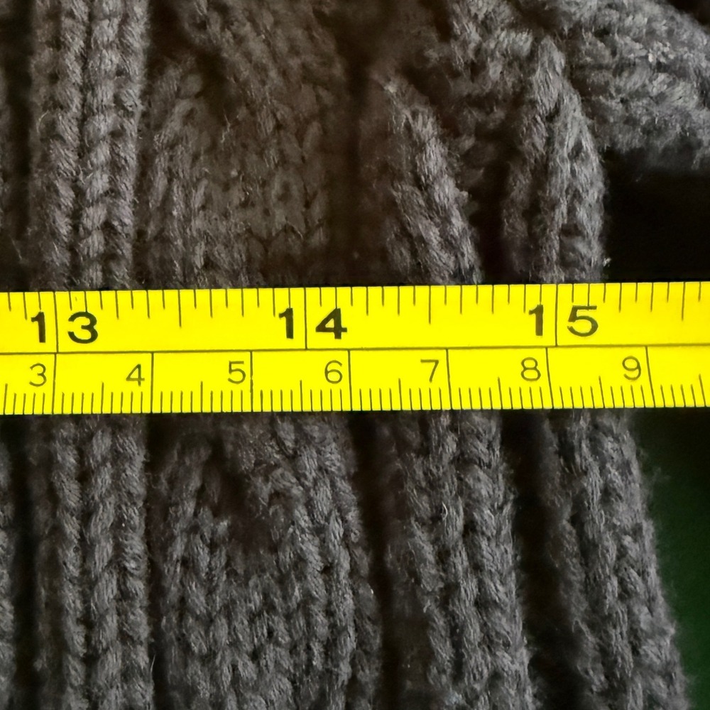 Lands End Mens Dark Gray Cable Knit Cotton Turtleneck Sweater 93731 V#2829 - Picture 5 of 8